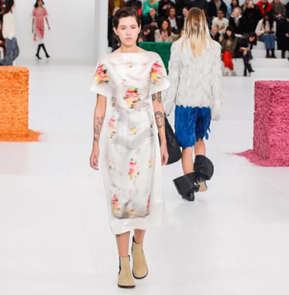 Loewe Combines Fashion with Giant Confetti Cubes in Paris Show